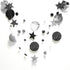 Decor365 Black Glitter Rose Gold Circle Garlands Twinkle Little Star Party Decoration Hanging Banner Backdrop Decor Wedding Birthday Bday Prom Ann...