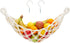 Okuna Outpost Macrame Hanging Fruit Basket Hammock for Kitchen - 6 x 25 x 15 in - White Cotton Modern - Under-Cabinet Storage with 2 Hooks for Ban...