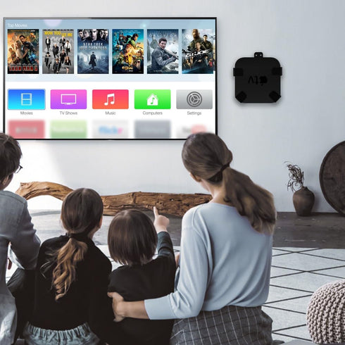 IFCASE Wall/Under Desk/Back of TV Mount Compatible with All Apple TV Generations (Including All 4K Models) (Black)...