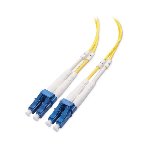 Cable Matters Plenum Rated Duplex OS2 Single Mode Fiber Optic Patch Cable - 1m / 3.3ft, LC to LC UPC 9/125 OFNP OS2 Fiber Optic Cable...