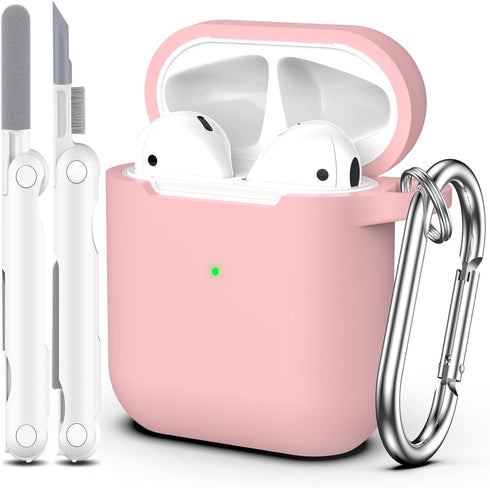 for AirPod Case Cover, Military Grade Anti-Fall Soft Silicone Shock-Absorbing Protective AirPod 2&1 Generation Case Skin Touch with Keychain and C...