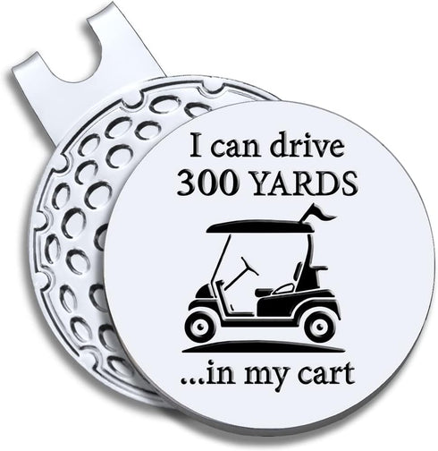I Can Drive 300 Yards Golf Ball Marker with Magnetic Hat Clip, Funny Golf Gift for Men Woman...