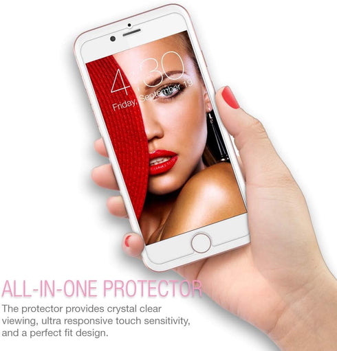3-Pack Tempered Glass Screen Protector Compatible for iPhone 8 Plus, iPhone 7 Plus, Case Friendly Glass Film with Easy Installing Alignment Tray, ...