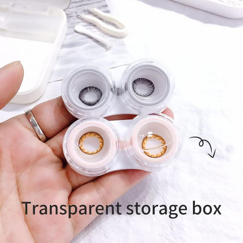 Contact Lens Case, Two Pack Portable Contact Lenses Travel Cases with Remover Tool Tweezers Mirror Solution Bottle Contacts Holder Container Stora...