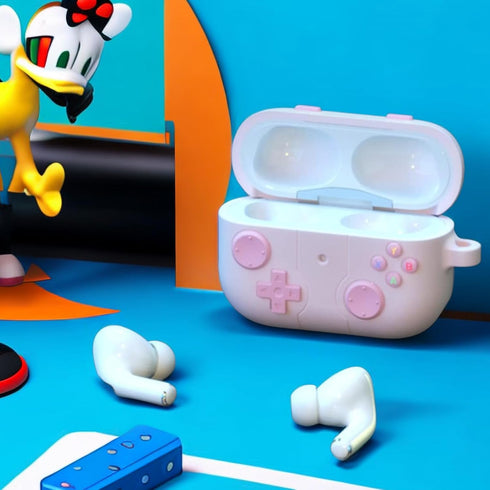 AirPods Pro Case Cover with Cleaner Kit,Classic Handheld Game Console Design Soft Skin Silicone Protective Case for AirPods Pro 2nd/1st Generation...