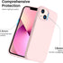 ORNARTO Shockproof Liquid Silicone Designed for iPhone 13 Case Gel Rubber Anti-Shock Cover Case Drop Protection 6.1inch-Chalk Pink...