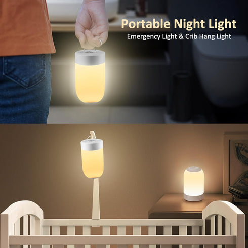 G Keni LED Touch Bedside Table Lamp, Baby Night Light for Kids, Dimmable Nursery Lamp with Timer, Nightstand Lamp for for Living Room, USB Recharg...