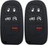 Coolbestda 2Pcs Rubber Key Fob Cover Remote Keyless Entry Holder Jacket Wallet Accessories for Dodge Journey Durango Challenger Charger Jeep Grand...