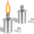 Stainless Steel Table top Torch Canister with Wick and Snuffer, Outdoor Fuel Torch for Arden Patio Yard (2 Packs)...