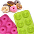 homEdge Silicone Donut Molds, 3-Pack of Non-Stick Food Grade Silicone Pans for Donut Baking – Green,Pink,Blue...