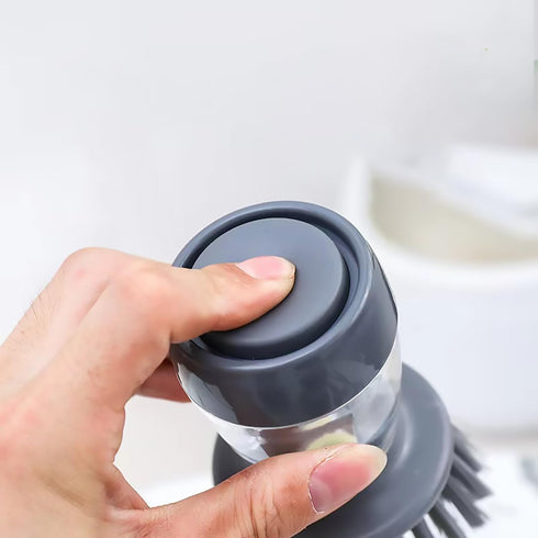 Dishwashing Brush with Soap Dispenser. Multi Functional Press Type Dishwashing Brush.for Dishwashers and Pans.Kitchen Detergent Dishwashing Brush....