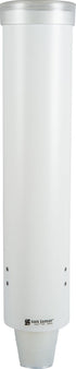 San Jamar Medium Pull-Type Cup Dispenser 4-10 Oz. Cups with Flip Cap for Restaurants, Dining Halls, and Fast Food Plastic, 16 Inches, White...