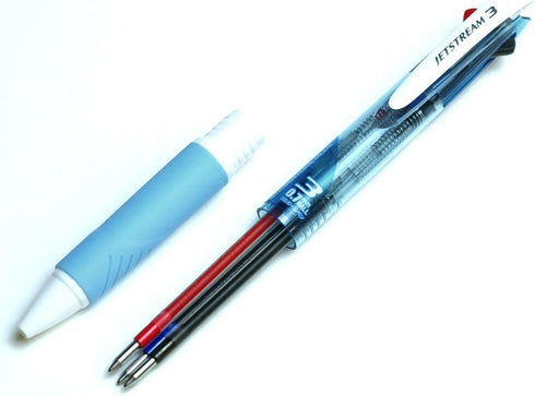 Uni Ballpoint Pen Jetstream 3 Color Black, Red, Blue Ink 0.7mm, Sky Blue (SXE340007.8)...