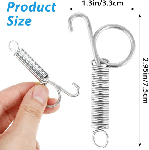 10 PCS Spring Latch for Cages, Multi-Functional Spring Loaded Latch Hook Metal Pet Cages Door Spring Latch for Fixing Small Animal, Rabbit, Dog, C...