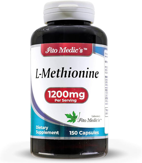 FITO MEDIC'S Lab - Methionine, L Methionine 1200mg | 150 Capsules, Antioxidant Promoter | Ultra high Absorption....