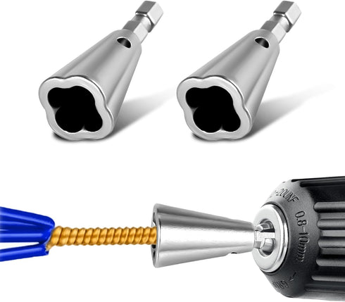 2pcs Wire Twisting Tool, Wire Stripping Tool 6mm Hex Shank Cable Wire Stripper and Twister Wire Connector Socket for Power Drill Cable Quick Strip...