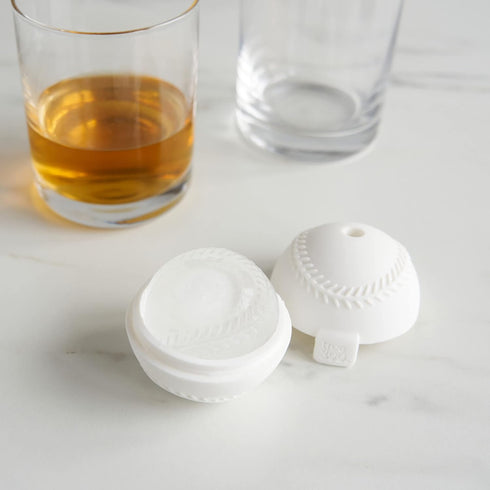 True Zoo Baseball Ice Mold, Silicone Ice Sphere Mold, Novelty Ice Maker, Set of 1, White, Dishwasher Safe, Ice Cube Tray...