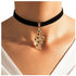 Punk Velvet Snake Choker Necklace Gold Snake Pendant Clavicle Necklace Gothic Velvet Collar Necklace Short Black Ribbon Necklace Jewelry for Women...