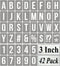 3 Inch Alphabet Letter Stencils for Painting - 42 Pack Letter and Number Stencil Templates with Signs for Painting on Wood, Reusable Numbers and L...
