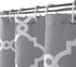 WELTRXE Moroccan Fabric Shower Curtain with Hooks, Waterproof Polyester Geometric Pattern Bathroom Curtains, Machine Washable, 72 x 72 inches, Gra...