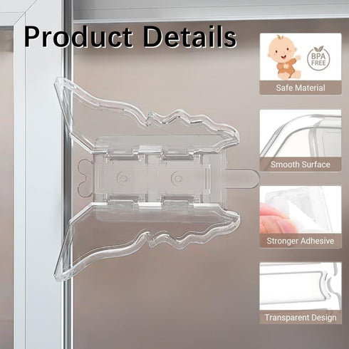 5 PCS Sliding Door Lock Durable Sliding Door Child Lock Child Safety Sliding Glass Door Lock No Drill Toddler Childproof Slider Door Window Stop f...