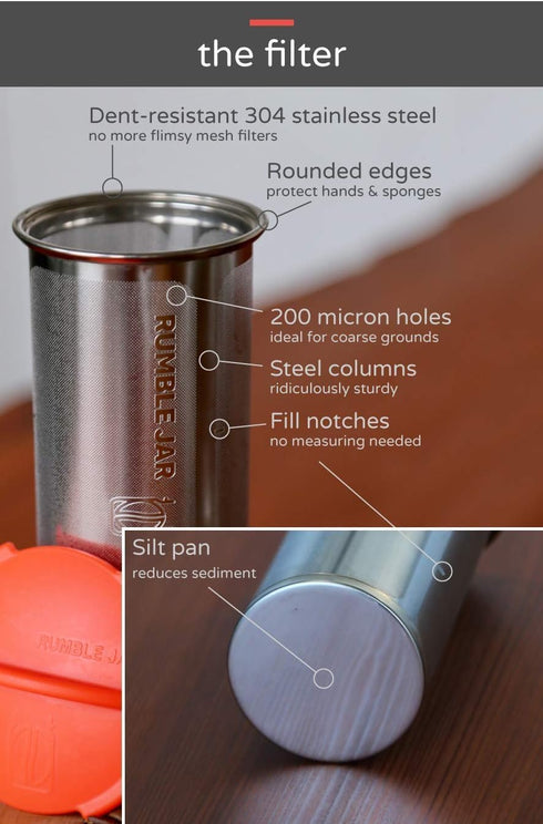 Next-Gen Cold Brew Coffee Maker for Mason Jars - 200 Micron Filter Is Ideal for Coarse Grounds & Stronger Coffee - Standalone Filter (no Mason Jar...
