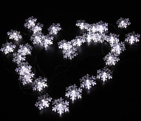 Solar Christmas String Lights Outdoor Waterproof 30 LED 20Feet Solar Snowflake Christmas Fairy Lights Decorations with 8 Lighting Modes for Garden...