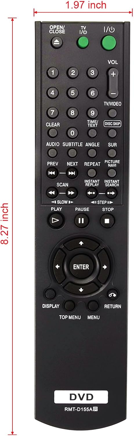 RMT-D155A Replaced Remote fit for Sony CD DVD Player DVP-NC625 DVP-NC665P DVP-NC85H RMT-D154A RMT-D155A RMT-D155P...
