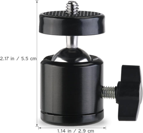 SLOW DOLPHIN Hot Shoe Mount Adapter 360 Degree Swivel Mini Ball Head 1/4 Tripod Screw Head for Cameras, Camcorders, Smart Phone, Gopro, LED Video ...