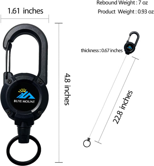 Retractable Keychain Heavy Duty 2Pack, Multitool Carabiner Badge Holder, Retractable Keychain Clip Id Holder, Upgraded 58cm Stainless Steel Cord B...