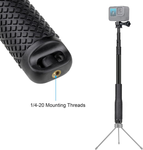 SOONSUN 45'' Aluminum Waterproof Extension Monopod Pole Selfie Stick for GoPro Hero 12 11 10 9 8 7 6 5 4, Max, Mini, Fusion, Session, Insta360 X2 ...