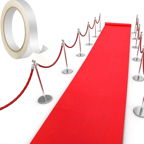 Shappy Red Carpet Runner Rug 55gsm Thickness with 1 Piece Carpet Tape for Wedding Christmas Xmas Thanksgiving Outdoor Accessories, Wedding Party H...