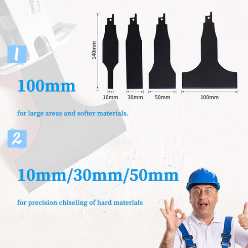 4PCS Reciprocating Saw Scraper Blade, Sawzall Scraper Blades, Tile Floor Cleaning Scraper, Multifunctional High Carbon Steel Tile Cleaning Tools, ...