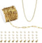 16.4 Feet 18K Gold Plated Stainless Steel Paperclip Chain DIY Jewelry Making Kit for Adults & Teens, Unisex, Gold, Life-Size, Not Foldable...