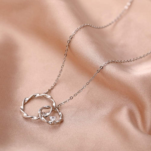 Sister Gifts from Sister, Sterling Silver Interlocking Infinity 2 Circles Necklace for Sisters, Big Sister Little Sister Gift, Birthday Jewelry Fr...