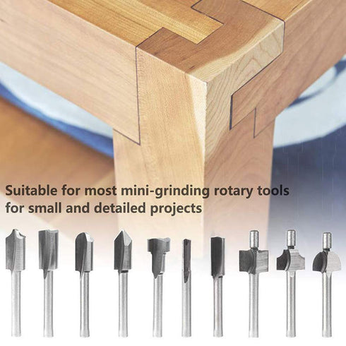 HSS Router Dremel Bits and Router Bit Set 1/8"(3mm) Shank for Power Rotary Tools Accessories for DIY Woodworking, Carving, Edge Treatment Grooving...