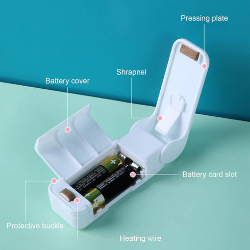 1Pc White Mini Bag Sealer - Portable Food Sealer Vacuum Sealer Heat Seal Bag Sealer Specialty Appliances...