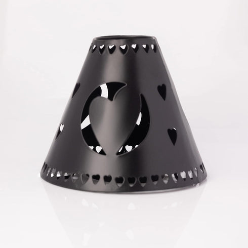 A Cheerful Giver Metal Candle Shade - Black Heart Decorative Tin Candle Shade Fits Most Cheerful Giver 16 oz. & Larger Jar Candles - Lovely Candle...