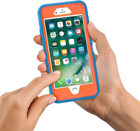 CAFEWICH iPhone 6/6S Case Heavy Duty Shockproof High Impact Tough Rugged Hybrid Rubber Triple Defender Protective Anti-Shock Silicone Mobile Phone...