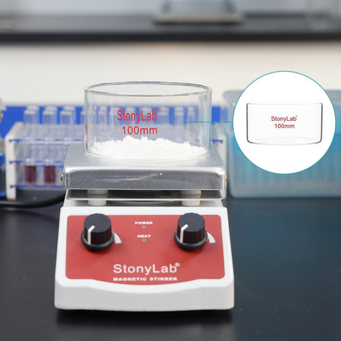 stonylab Crystallizing Dish, Thick-Wall High Borosilicate Glass Crystallizing Dishes for Crystallization and Evaporation Lab Glassware, Flat Botto...