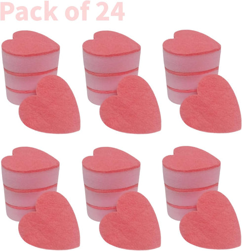 Heart Shaped Sponge, Dual-Sided Kitchen Scrubber for Washing Dishes, Pots, Pans and General Household Cleaning, Light Pink (24 Pack)...