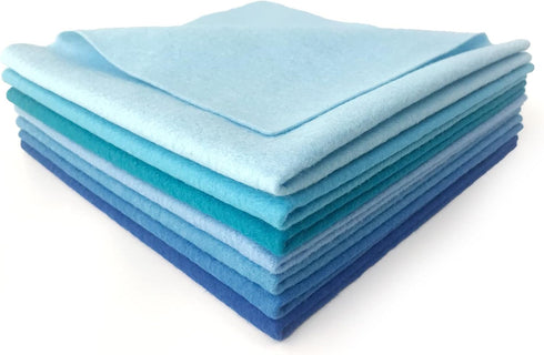 7Pcs Soft Felt Fabric Sheet DIY Craft Blue Series Felt Pack Sewing Nonwoven Patchwork Cotton Fabric Squares for Sewing, DIY Arts & Crafts (45x45cm...
