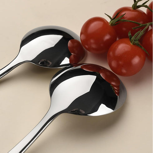 4-Piece Soup Spoons, 7.6Inch Round Stainless Steel Bouillon Spoons...