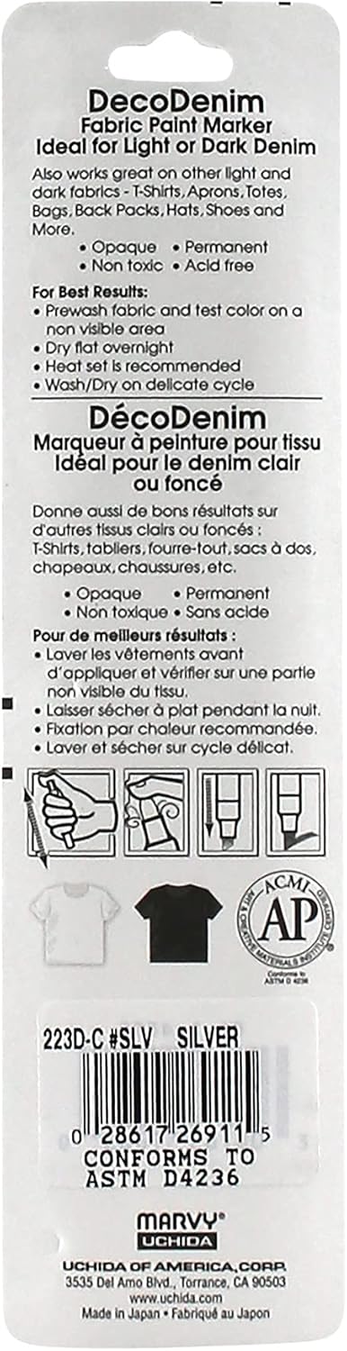 Uchida of America DecoDenim Marker Denim Fabric Pen, Silver...