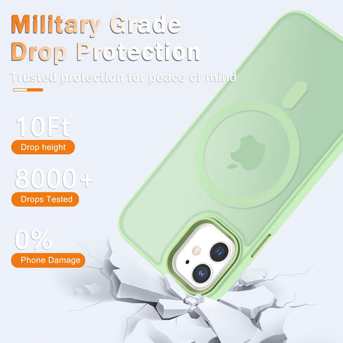 for iPhone 11 Case, Matte Magnetic Phone Case with 1 Screen Protector, Compatible with Magsafe, Translucent Frosted Slim Shockproof Protective Cov...