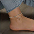 Boho Layered Pearl Ankle Bracelet Gold Shell Anklet Bracelet Vintage Cowrie Anklets Chain Summer Beach Foot Chain Jewelry for Women and Girls 2Pcs...