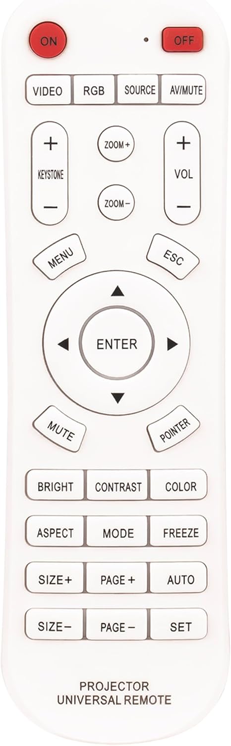 Universal Projector Remote Controllor, Replacement Compatible with Almost All Epson/Optoma/Samsung/Panasonic/Viewsonic/Infocus/Benq/Sanyo/NEC/Tosh...
