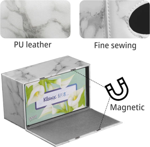 Tissue Box Cove Rectangular,Cut Leather Tissues Cube Box Holder,Modern Facial Paper Towels Organizer,Box Tissue Dispenser Decor Accessories for Ba...