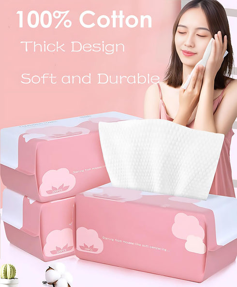 Disposable Face Towel Face Cloths for Washing Soft Cotton Dry Wipes Facial Cloths Towelettes for Washing and Drying, 200 Count Facial Tissue for C...