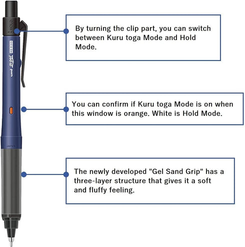 Uni Japan Uni Alpha Gel Switch Mechanical Pencil, 0.5 mm, Black Body With Kanji LOVE Sticker...